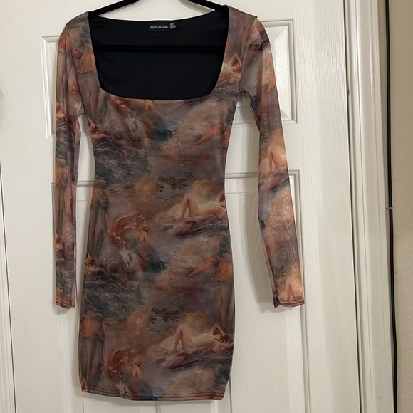 PrettyLittleThing Dresses & Skirts - Pretty little thing square neck bodycon dress long sleeve, never worn